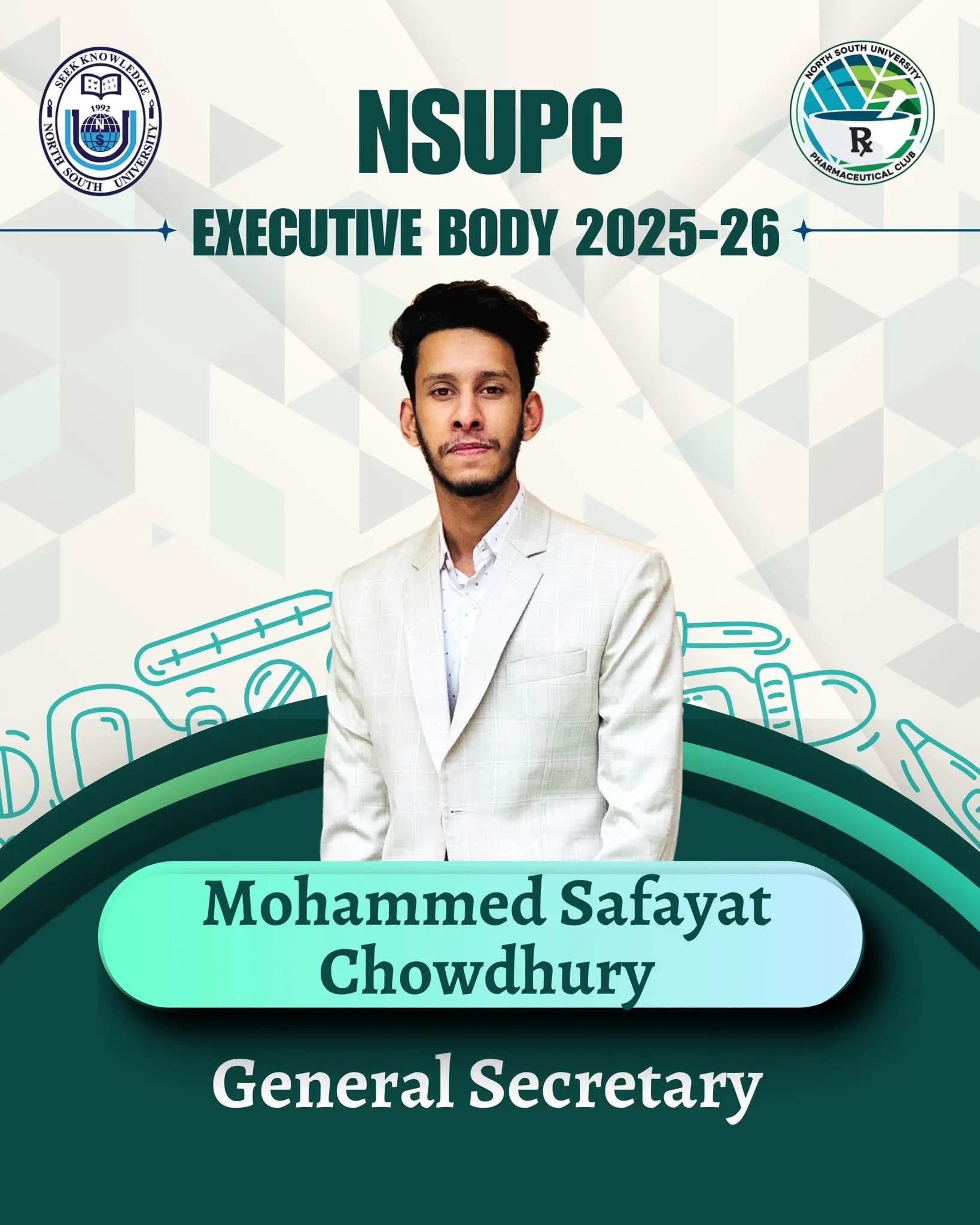Mohammed Safayat Chowdhury, General Secretary of the NSUPC Executive Body 2025–26