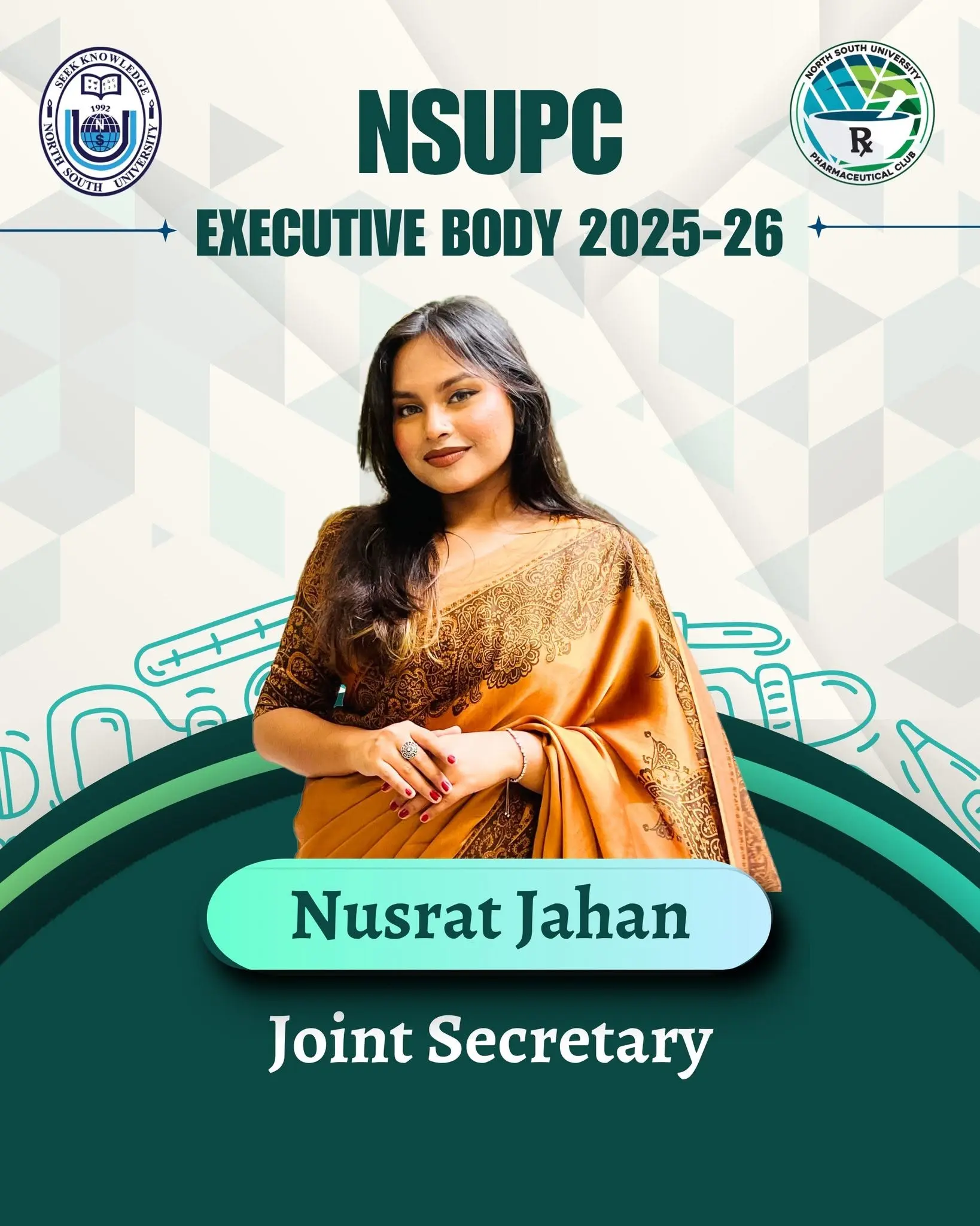 Nusrat Jahan, Joint Secretary of the NSUPC Executive Body 2025–26