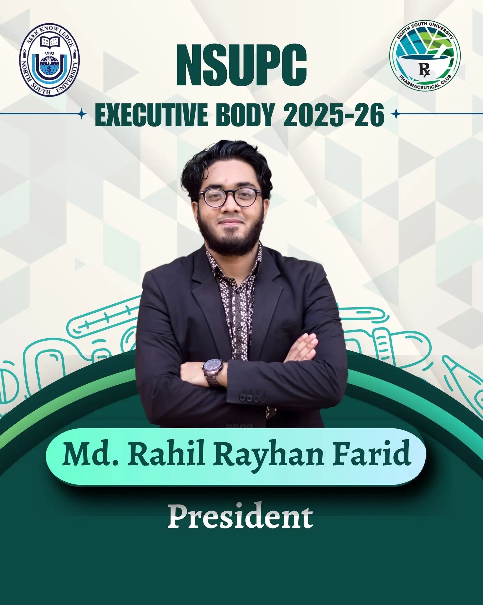 Md. Rahil Rayhan Farid, President of the NSUPC Executive Body 2025–26