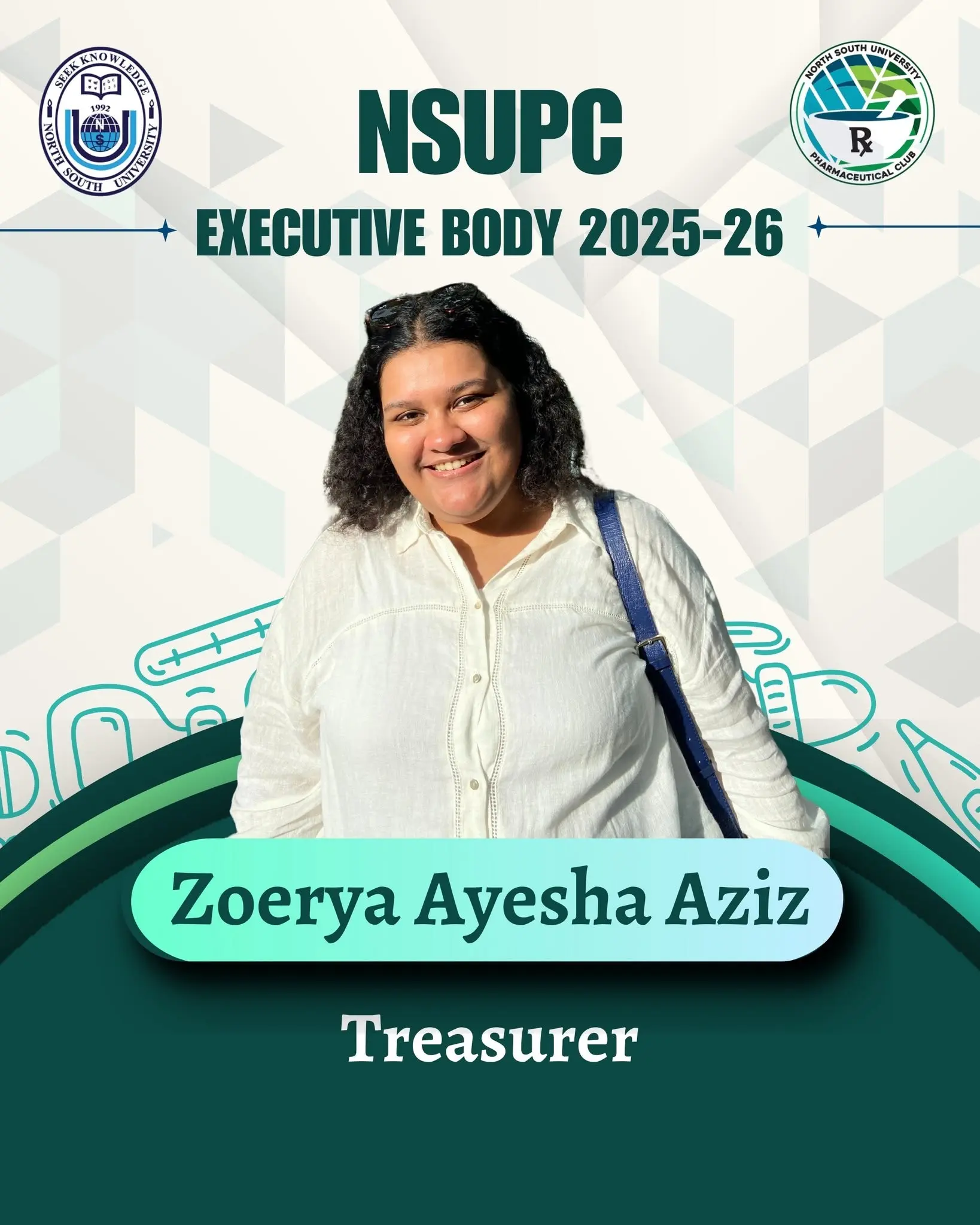 Zoerya Ayesha Aziz, Treasurer of the NSUPC Executive Body 2025–26