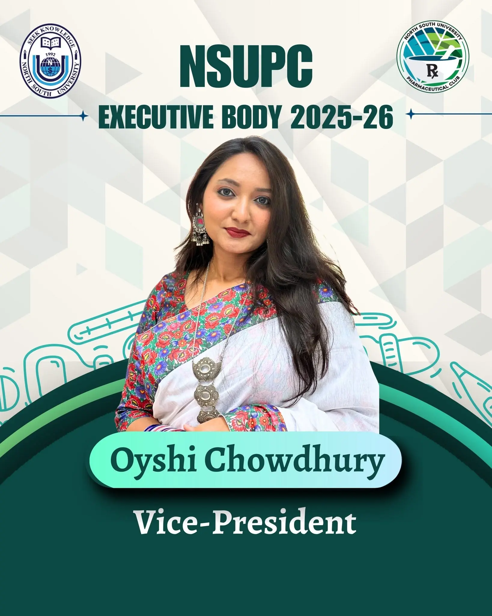 Oyshi Chowdhury, Vice-President of the NSUPC Executive Body 2025–26